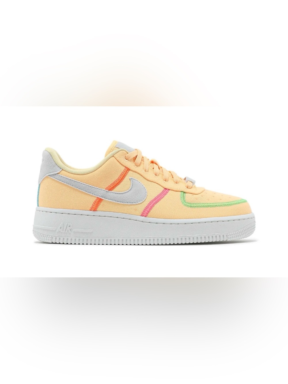 Nike WMNS AIR FORCE 1 '07 LOW LX 'STITCHED CANVAS - MELON TINT size 9